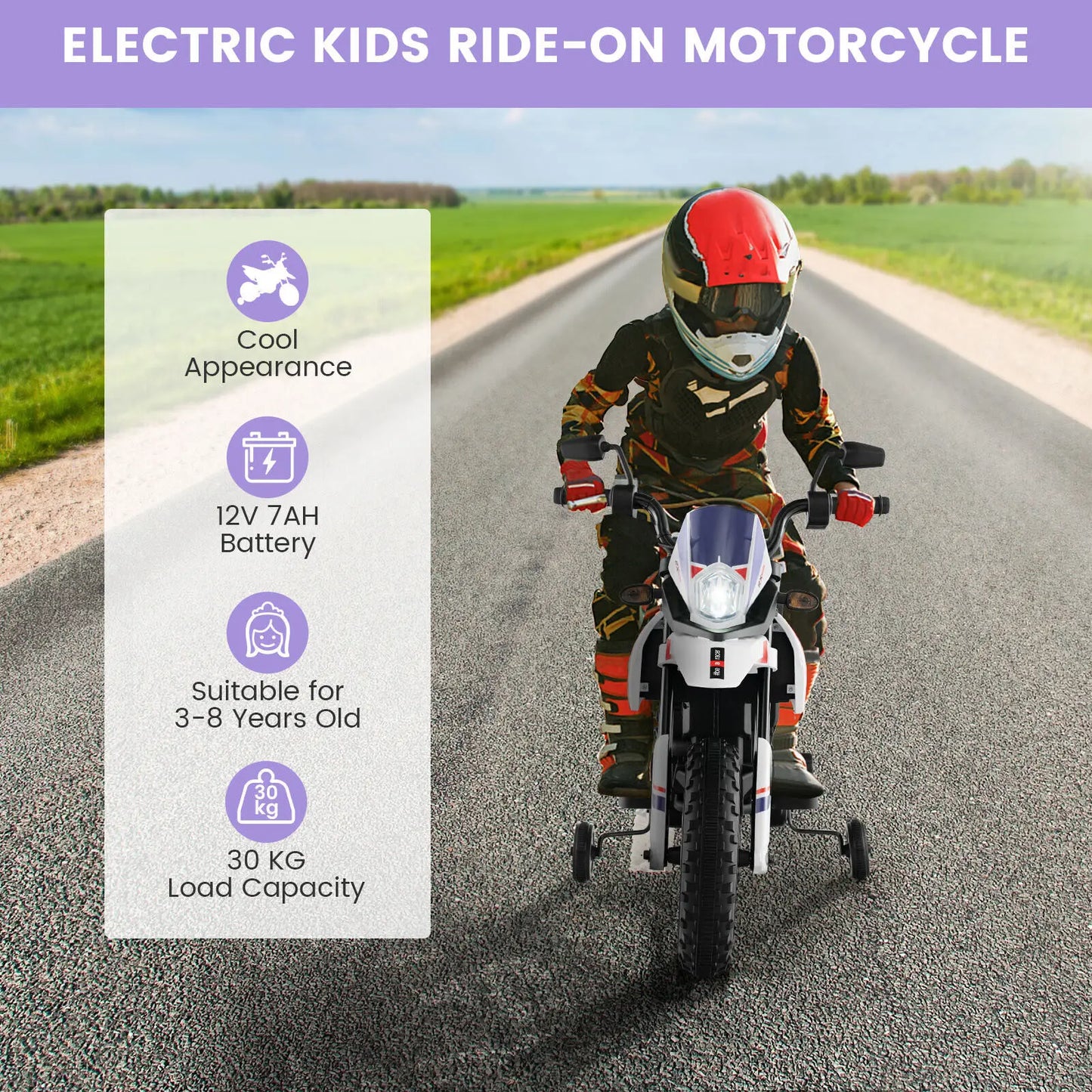 DORTALA 12V Battery Electric Toddler Motorbike Licensed Aprilia Kids Ride On Motorcycle