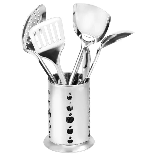 6 件套 Cooking Utensils Set Kitchen Utensils Set Portable Rust-Resistant Stainless Steel Spatula Utensils Set with Organizer for H