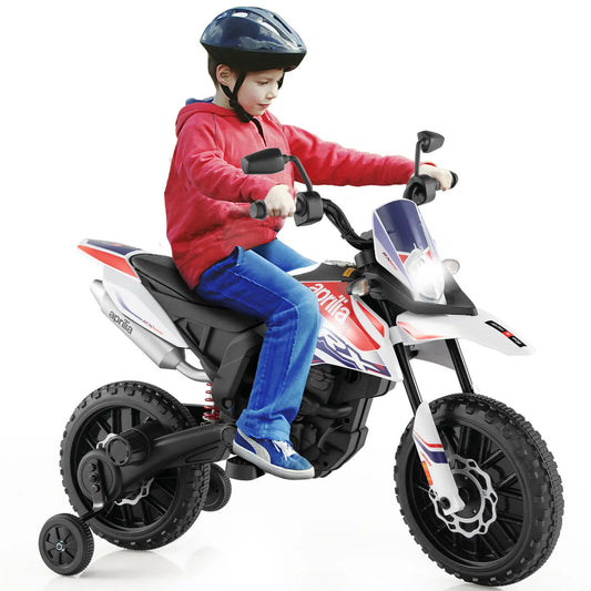 DORTALA 12V Battery Electric Toddler Motorbike Licensed Aprilia Kids Ride On Motorcycle