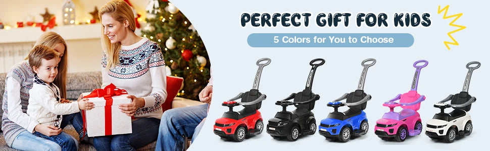 DORTALA 3 in 1 Baby Ride on Push Car Toy Kids Stroller Sliding Walking Car with Horn