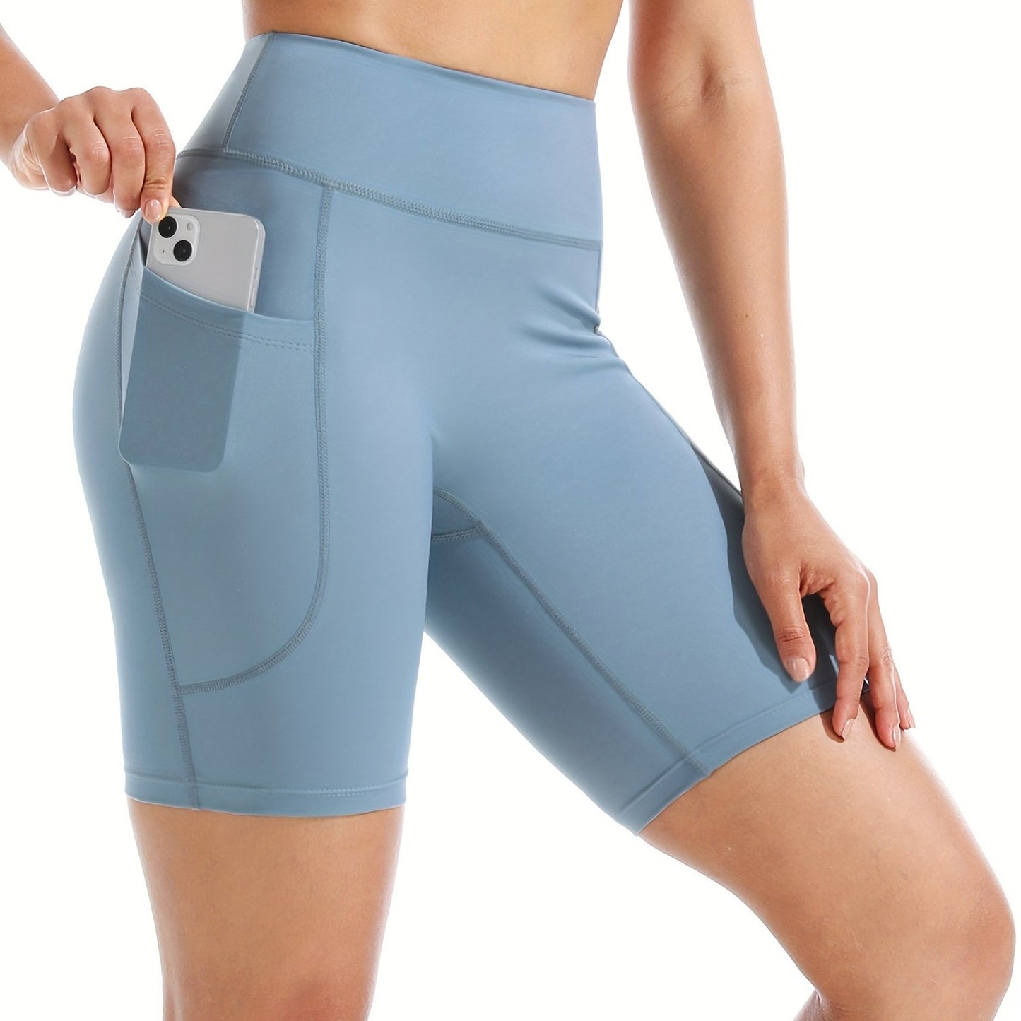High Waist Quick Drying Yoga Tight Shorts, High Elastic Pilates Cycling Shorts, Women's Activewear
