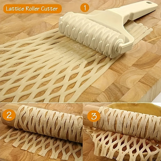1pc Premium Plastic Dough Roller and Cutter with Biscuit and Pizza Wire Cutter and Rolling Pin, Ideal for Homemade Cookies and Pizzas, Baking Tools
