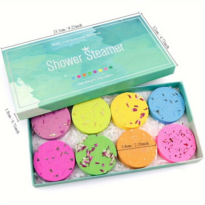 8-Pack Shower Steamers with Essential Oils,Bath Bombs,Self-Care,Gifts for Women And Men.