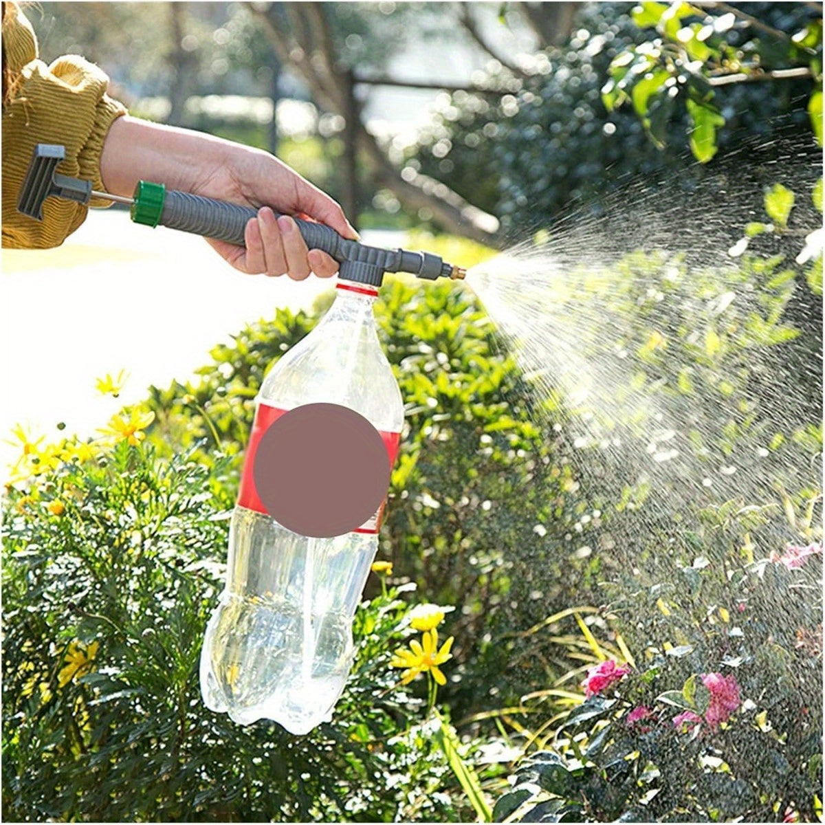 1/2pcs Adjustable Drink Bottle Sprayer, High Pressure Air Pump Manual Sprayer, Portable Magic Sprayer, Bottle Cap Sprinkler, Garden Watering Tool for Watering and Spraying Fertilizer