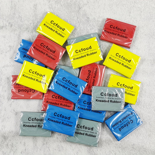 [4pcs Kneaded Erasers] Ccfoud 4pcs Colored Kneaded Rubber Erasers | Rectangular, Smooth Blending for Sketching and Drawing Correction & Brightening