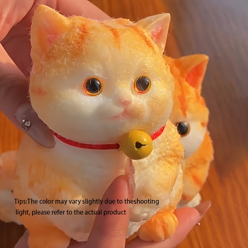 [Ultra-Realistic] Squeeze Cat | Ultra-Realistic, Soft | Slow to Bounce, Anxiety-Relieving | ASMR Sensory Game, Desk Accessory | Office, Valentine's Day, Christmas Gifts