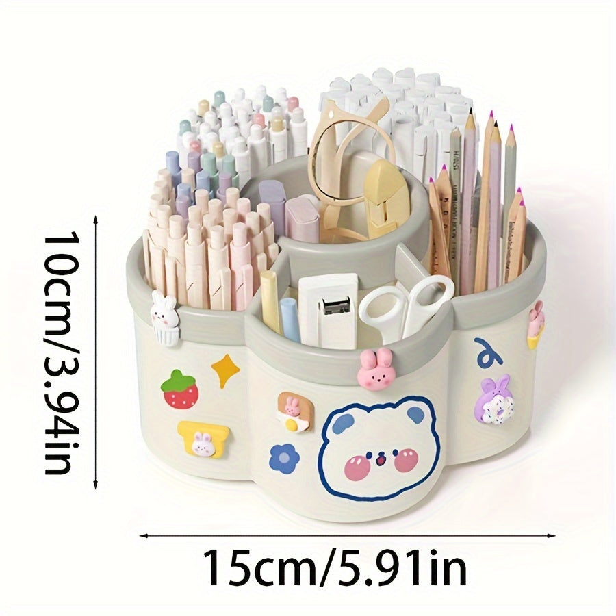 Cute Rotating Pen Holder, Large Capacity, Lightweight, Durable