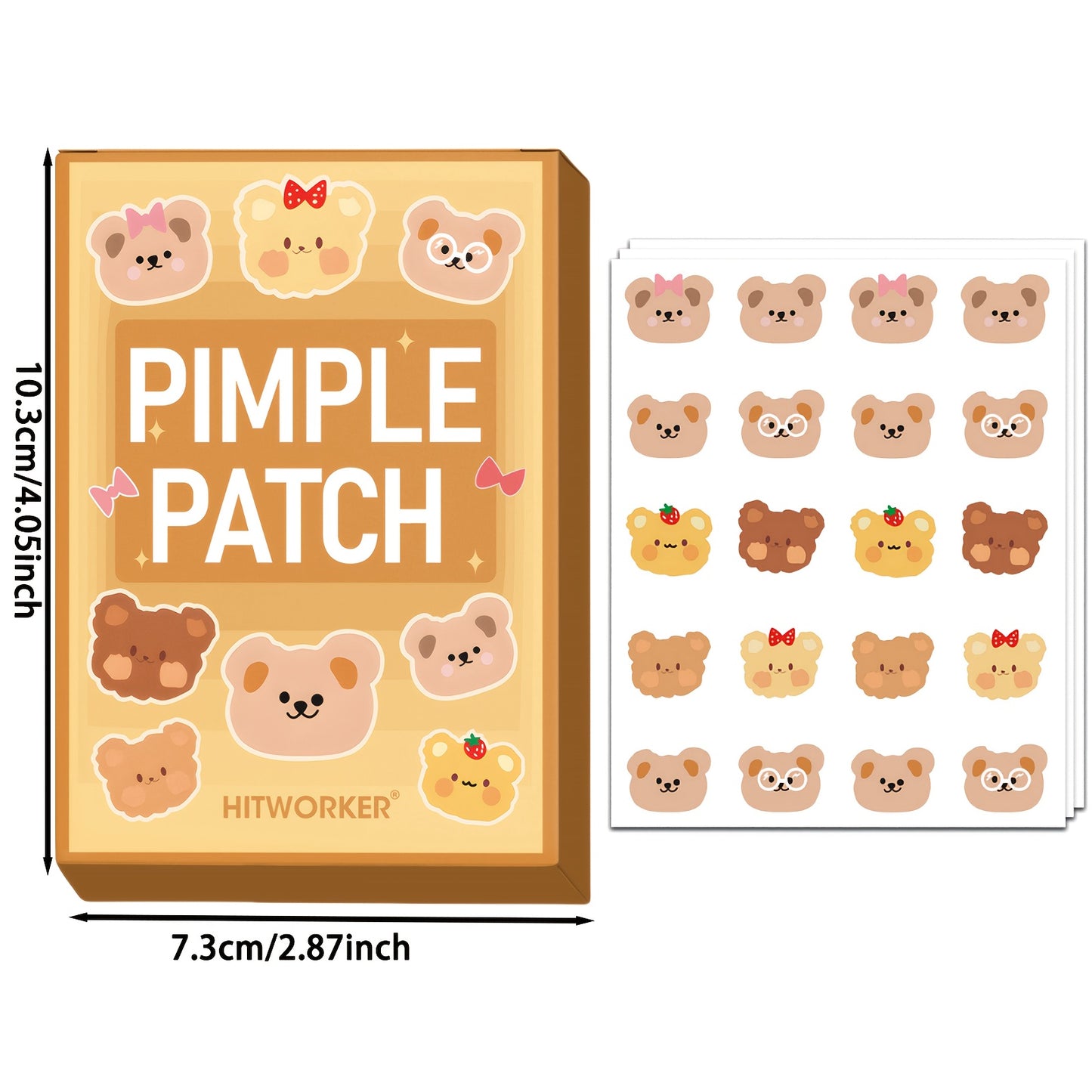 60pcs Acne Patches Designed to Conceal Blemishes And Imperfections, Featuring Adorable Bear Designs, Perfect As Holiday Gifts.