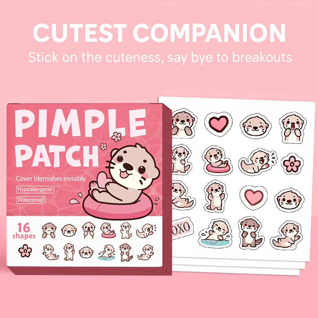 48 Counts/Box Acne Patches, Cute Otter Covers Acne And Blemishes, Acne Patches with Blemishes, Skin Spot Stickers, Holiday Gifts, Valentine'S Day Gifts