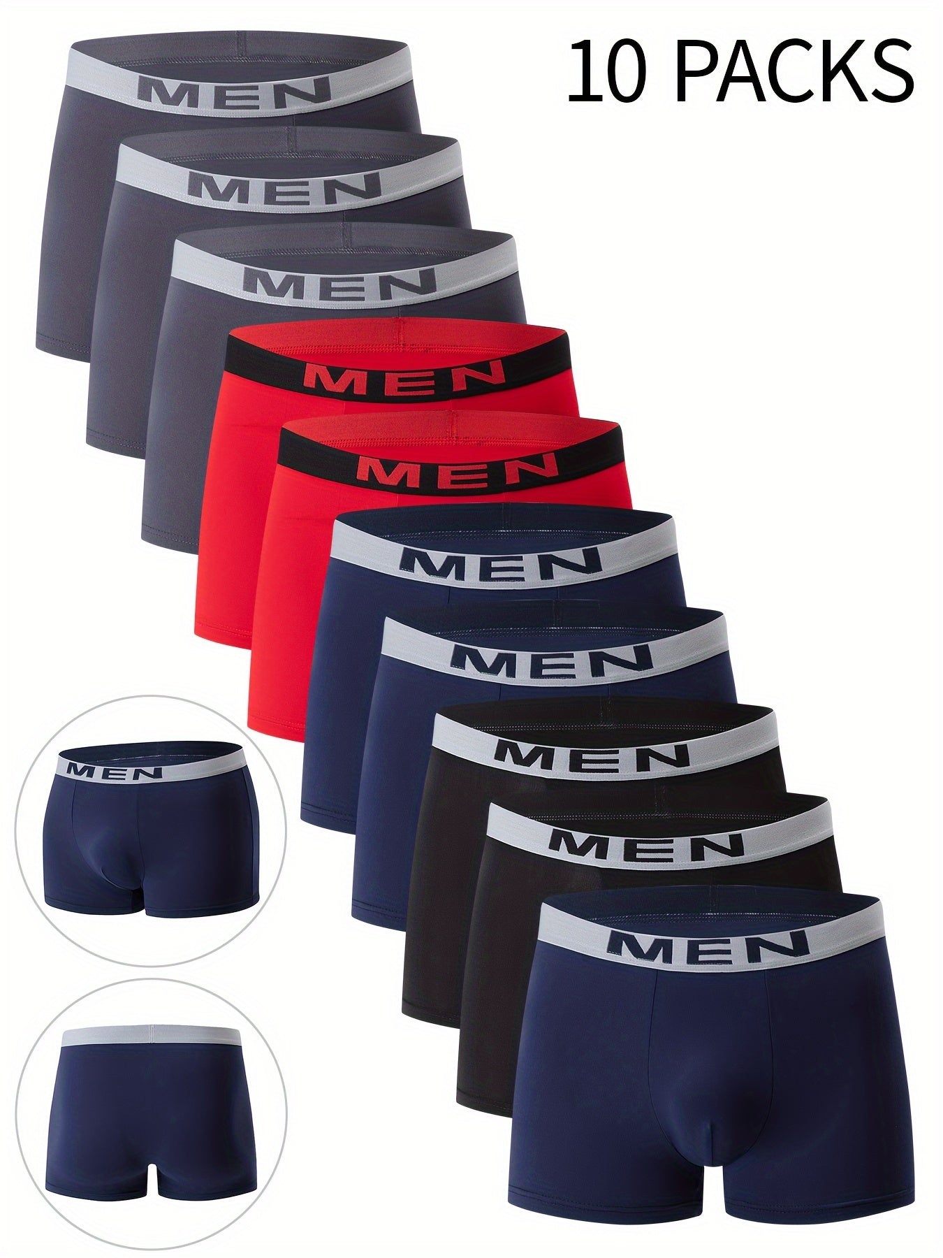 10-Pack Men'S Boxer Briefs - Breathable, Comfortable, Stretchy Underwear.