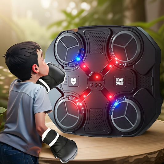 Interactive Boxing Training Mat with Lights & Sounds, Adjustable Speed, Includes Gloves, Wall Mount with Suction Cup, USB Powered, ABS Material, Relax Toy for Youngsters, Perfect Gift for Holidays