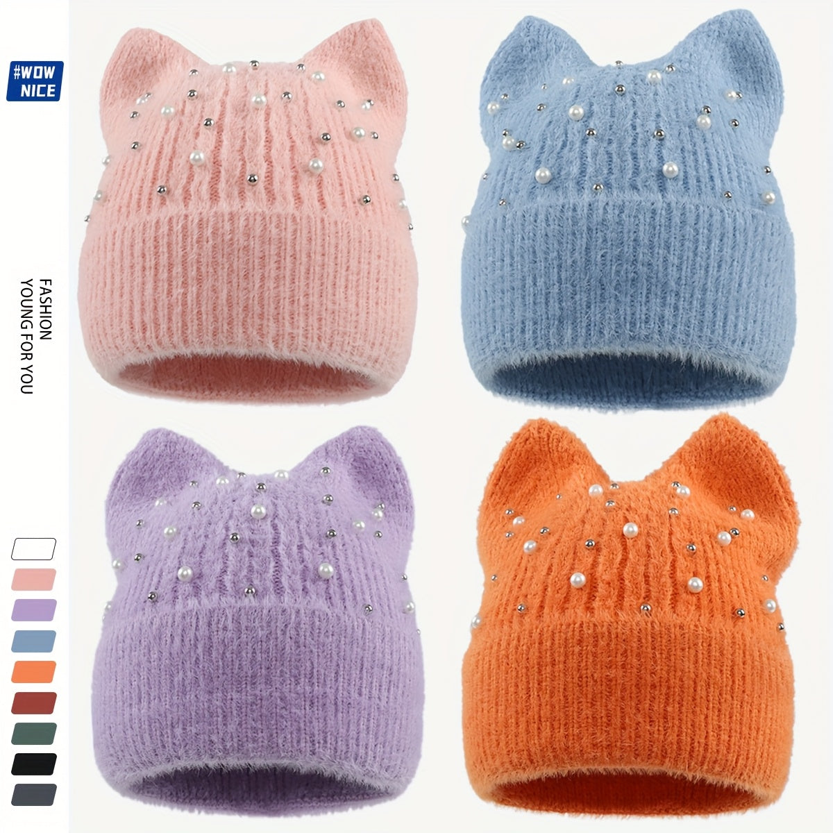 1pc Thick Plush Winter Beanie Hat