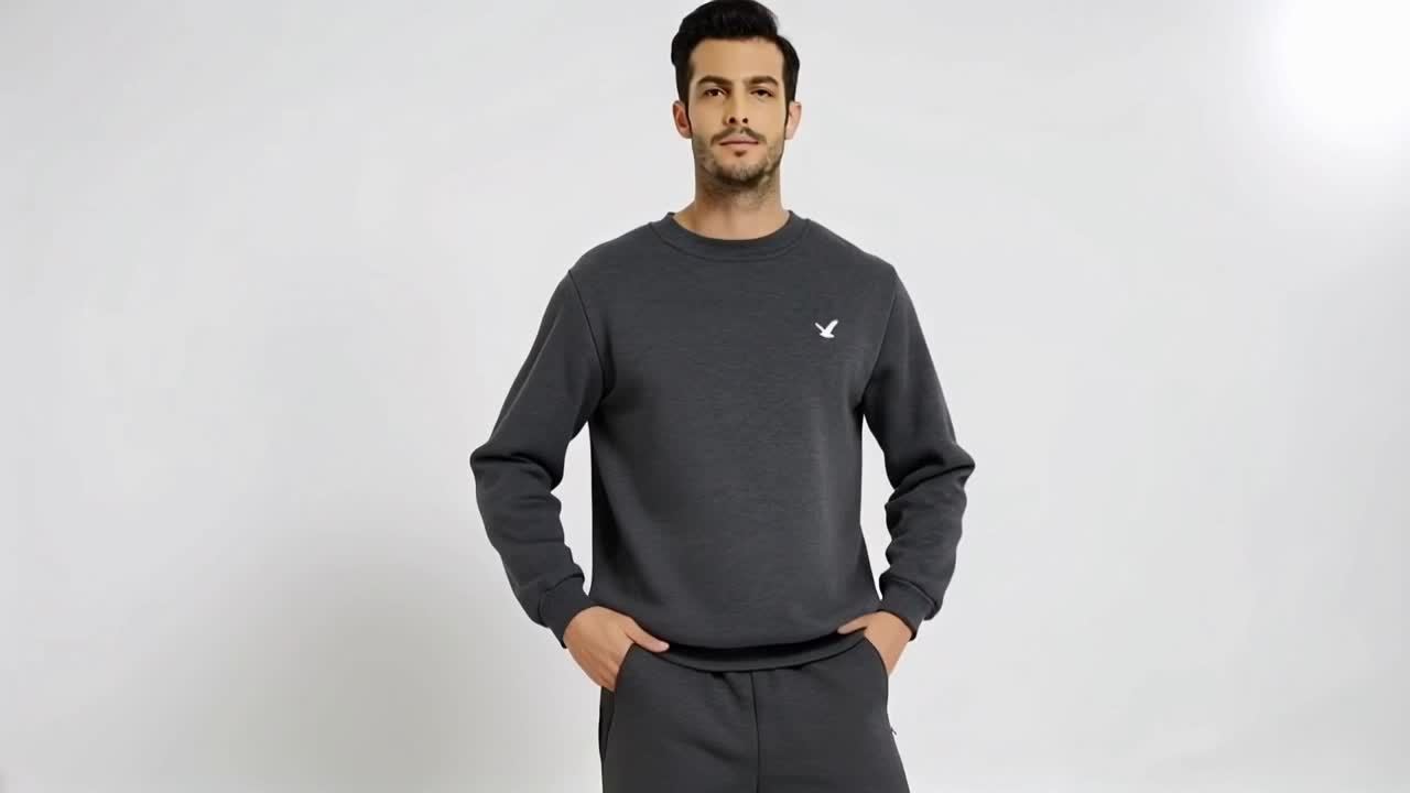 Men's Winter Fleece-Like Sweater Vest Jacket - Thickened Round Neck Long Sleeve Inner Layer, Machine Washable.