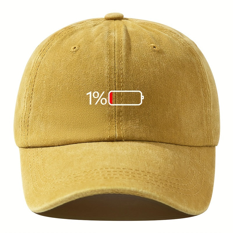 Breathable Unisex Baseball Cap - 1pc Sunshade Cap With Battery Pattern - Outdoor Sport Gift For Men Women