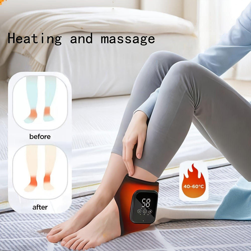 Ankle Massager with LCD Touchscreen, Vibration & Hot Compress Function .