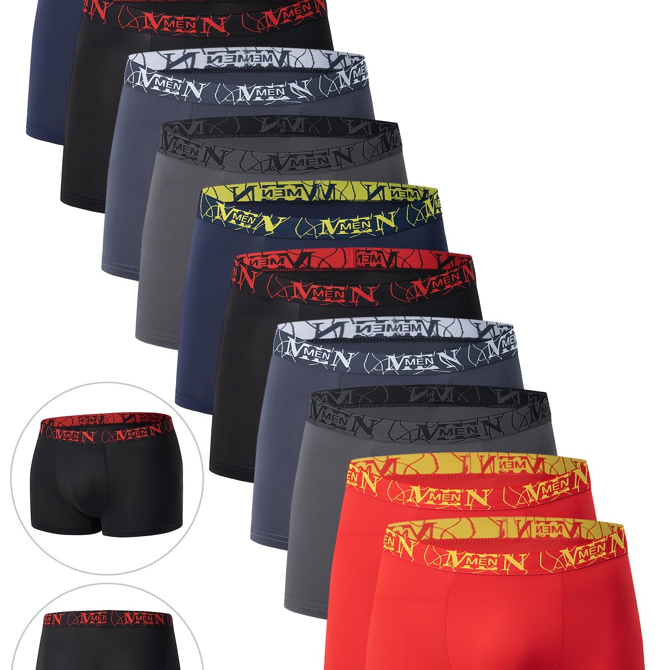 10-Pack Men'S Boxer Briefs - Breathable, Comfortable, Stretchy Underwear.