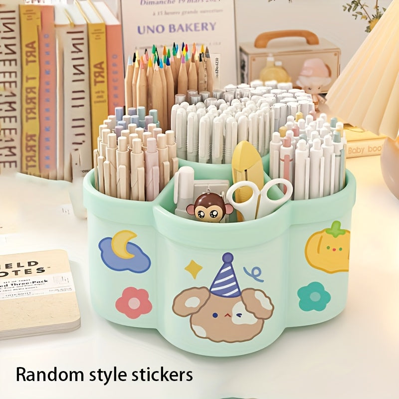 Cute Rotating Pen Holder, Large Capacity, Lightweight, Durable