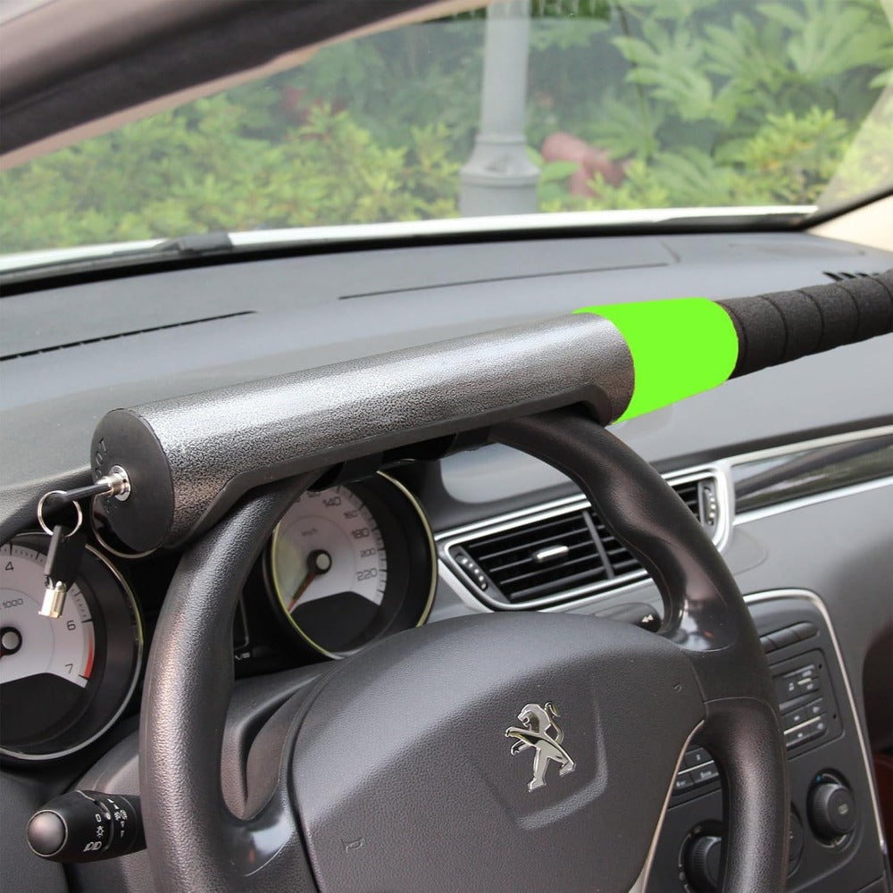 Heavy Duty Universal Car Steering Wheel Lock - Baseball Bat Style Anti Theft Security Device Car Steering Wheel Lock Anti Theft Security Device Universal Vehicle Lock (Green)