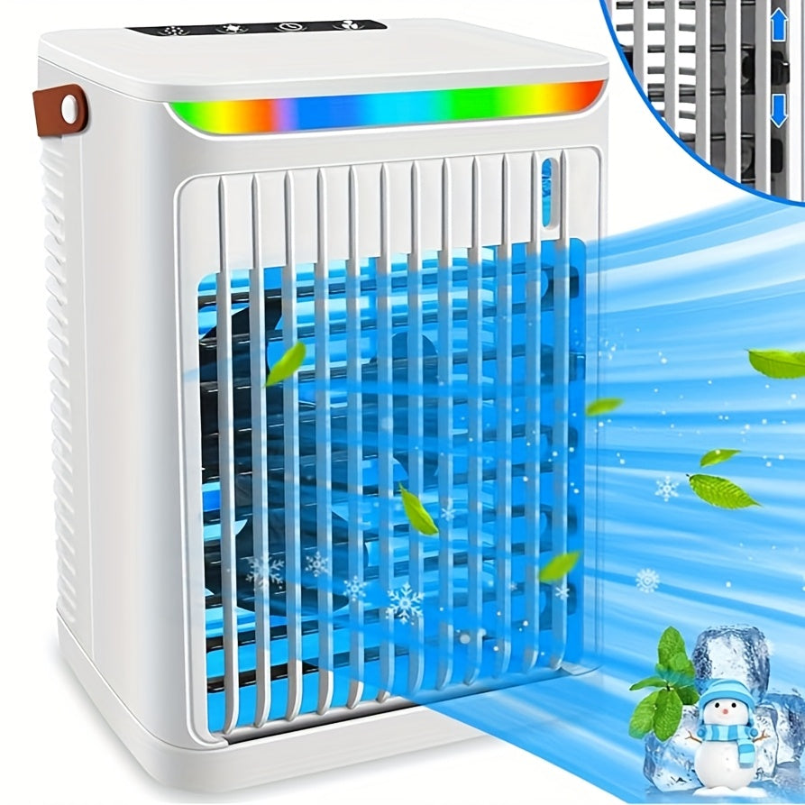 Ultra-Large Portable USB Bladeless Fan | Large Capacity Battery, Standable and Wall-Mounted Options, LED Display for Power and Speed with Lighting, Ideal for Travel, Outdoor Activities, and Office Use