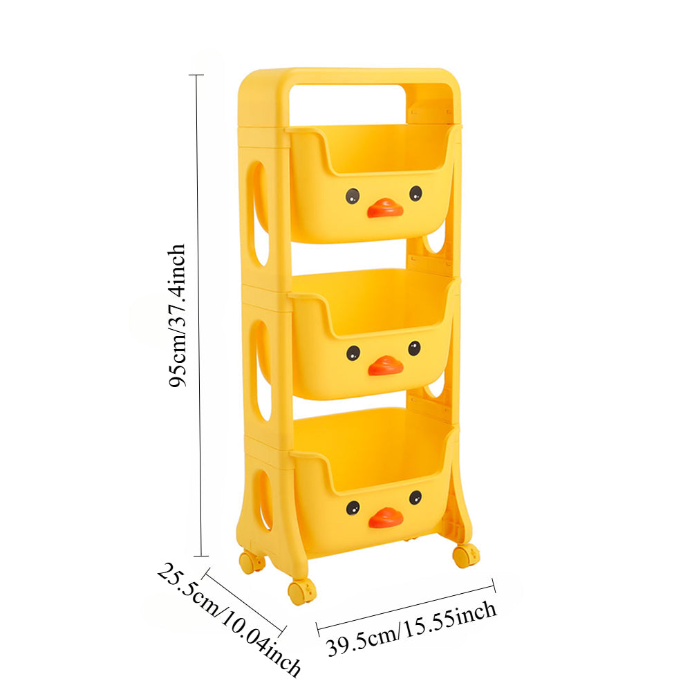 Three-layer Small Yellow Duck Storage Shelf