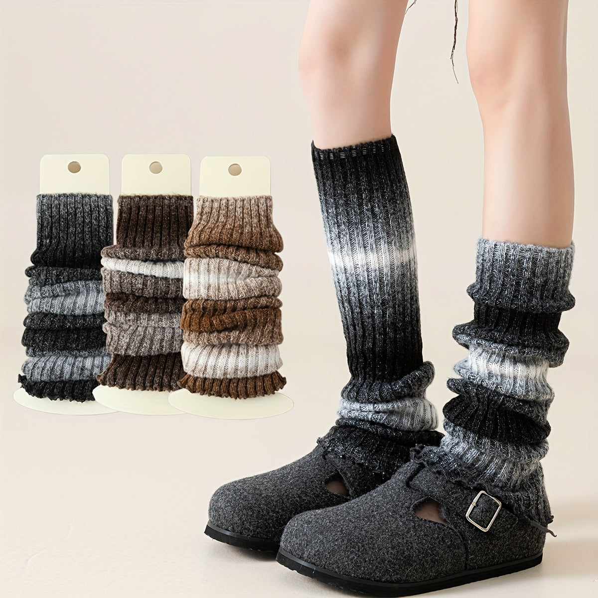 3 Pairs Women'S Thickened Leg Warmers