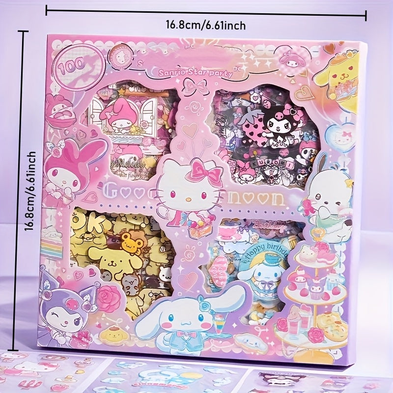 100pcs Sanrio Sticker Set - for Hello Kitty, for Kuromi, for My Melody,