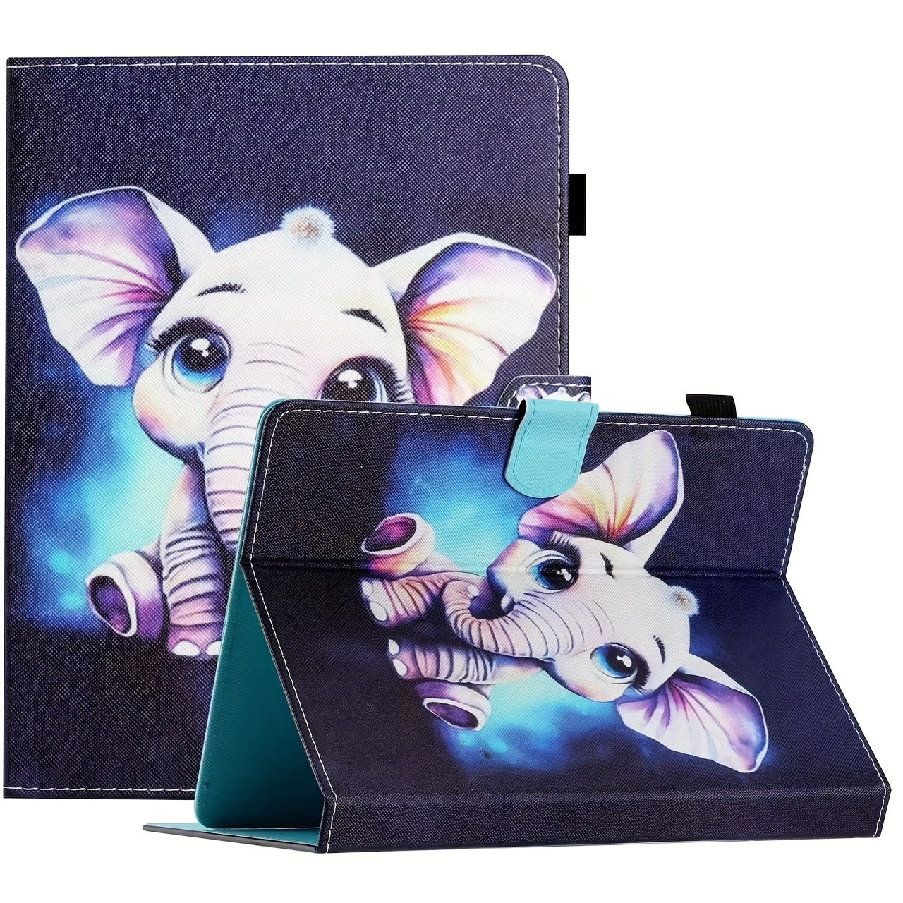 Faux Leather 10.1-Inch Universal Tablet Case - Magnetic Closure, Portable Folding Stand Folio for 9.6-10.5" Android/iOS/Windows Tablets - Card Reader Slot, Travel-Friendly