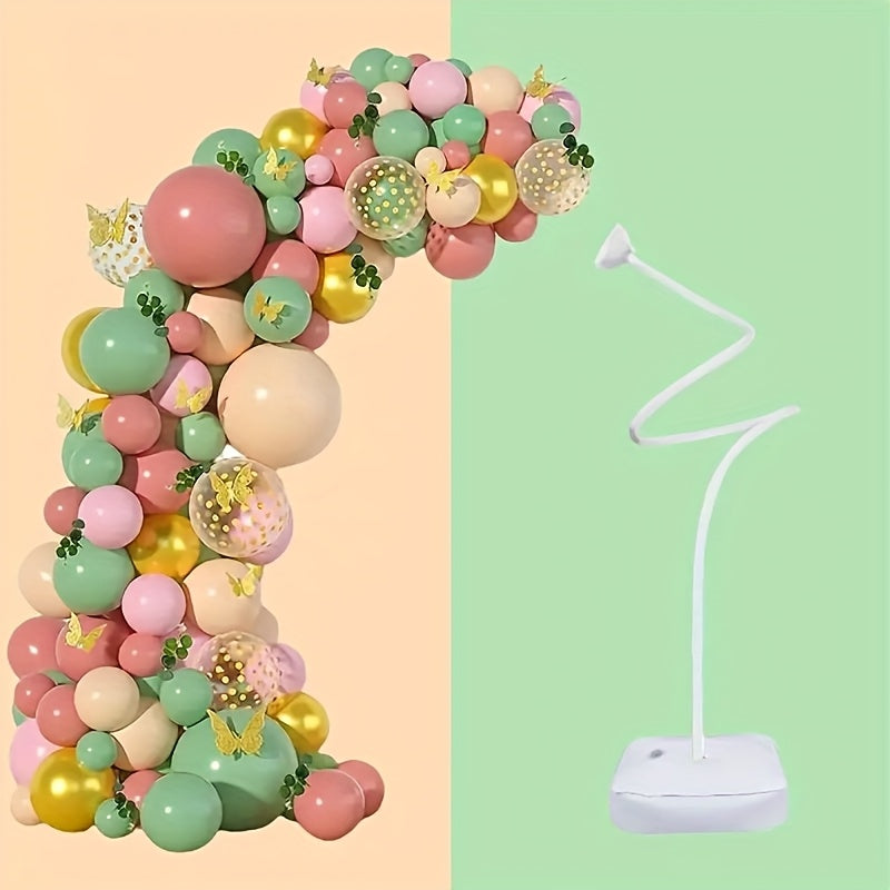 [Versatile Balloon Arch] 1pc Versatile Free-Bending Balloon Arch Kit | Easy to Install, Durable & Reusable Plastic Flower Backdrop with Water Base for Weddings, Engagements, Birthdays, Holidays & More - 4.9ft/8.2ft, Flower De