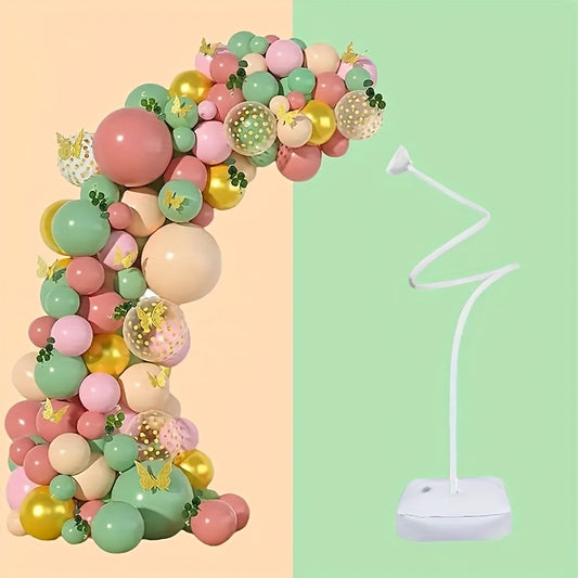 [Versatile Balloon Arch] 1pc Versatile Free-Bending Balloon Arch Kit | Easy to Install, Durable & Reusable Plastic Flower Backdrop with Water Base for Weddings, Engagements, Birthdays, Holidays & More - 4.9ft/8.2ft, Flower De