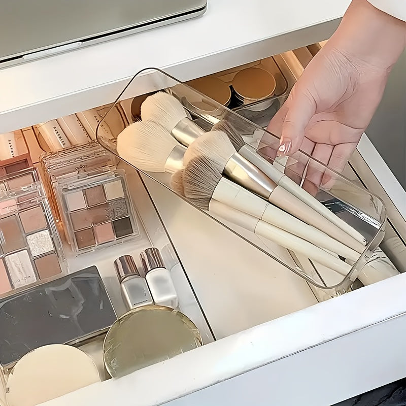 9/18/25pcs Set of Transparent Drawer Built-in Cosmetic Storage Boxes, Stationery Storage Box, Separated Vanity Tabletop Light Beige Care Product Organizing Box, Desk & Drawer Organizer for Home Storage