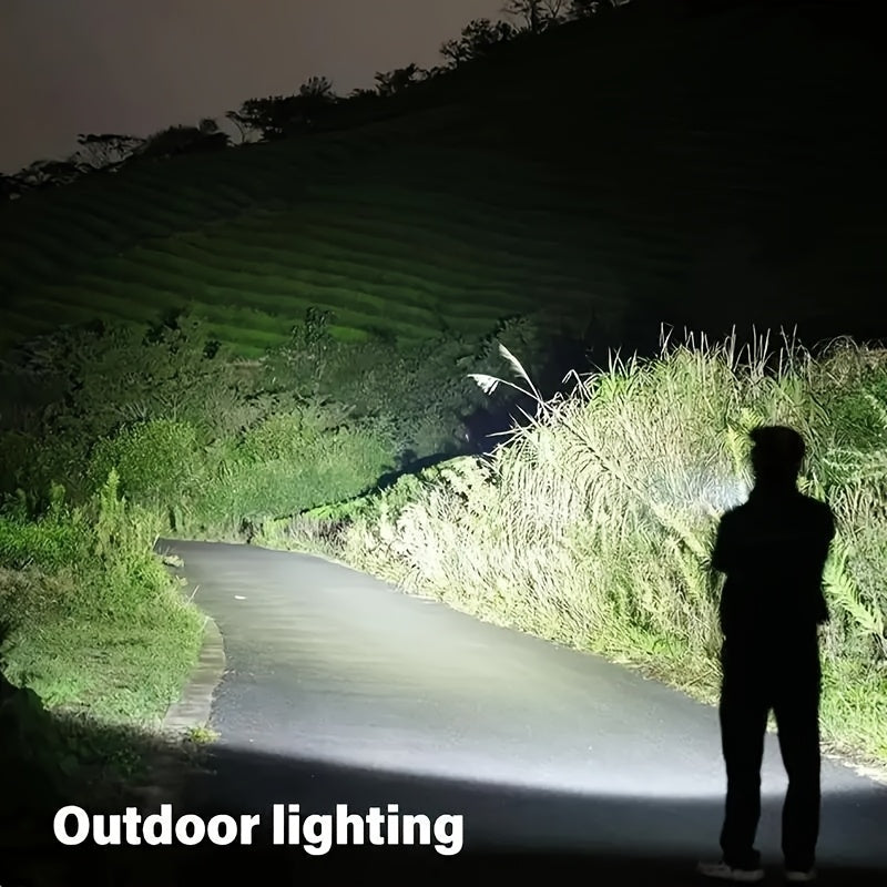 Super Bright LED Flashlight - Rechargeable High Lumen Handheld Light with Adjustable Focus, Long-Lasting Battery Life, Tactical Design for Outdoor and Emergency Use, Rechargeable Flashlight