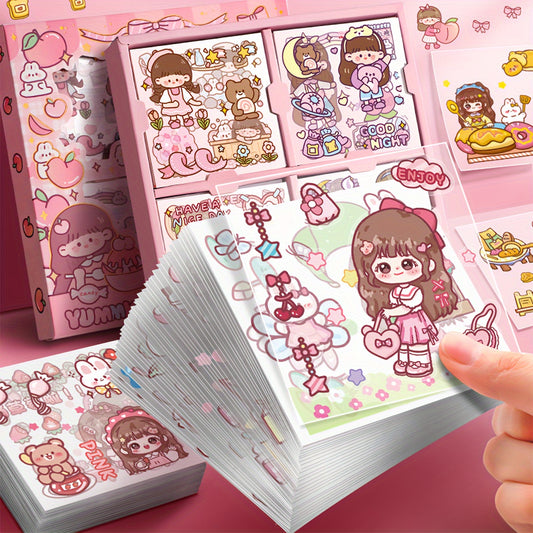 100pcs Whimsical Cartoon Sticker Collection - Stickers for DIY Journaling, Notebook, Bullet Journal, Scrapbook, Crafts Album, Laptop Decoration - Fun, Colorful, and Adhesive