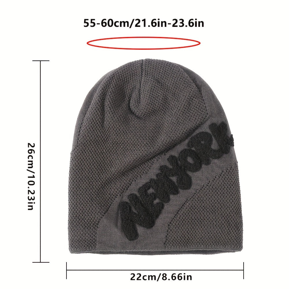 1pc Fashionable Ear Protection Windproof Knit Beanie Hat