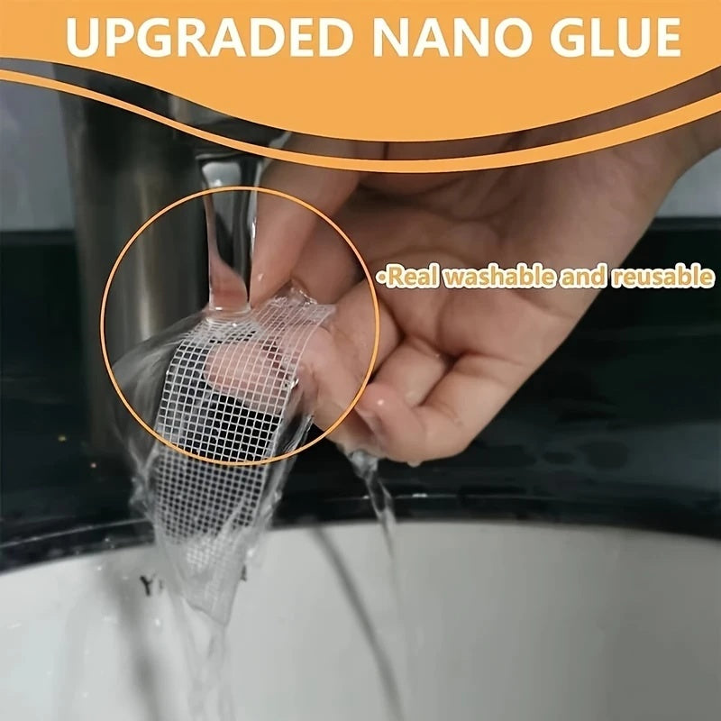 Super Strong Double-Sided Nano Tape - Clear Removable, Waterproof PET Adhesive .