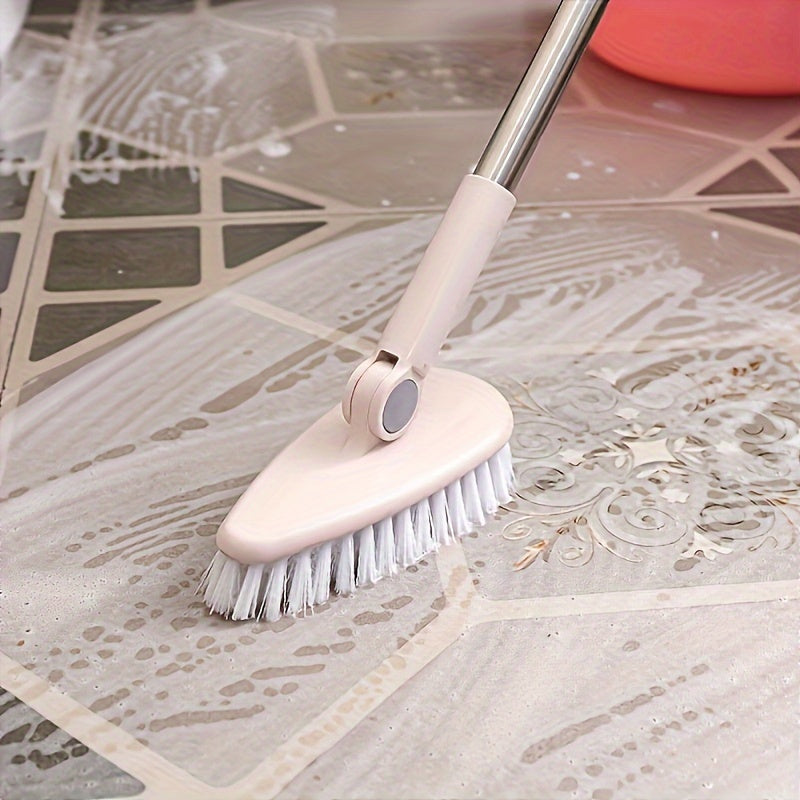 90cm Long Handle 35.4inch Multifunctional Hard Bristled Floor Brush, Plastic Bathroom Floor and Bathtub Tile Cleaning Brush