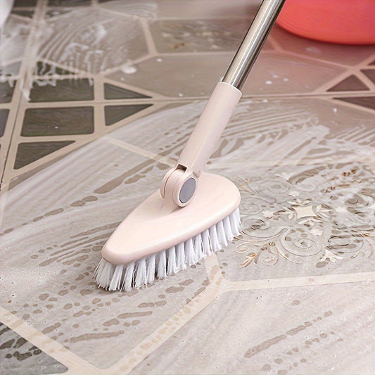 90cm Long Handle 35.4inch Multifunctional Hard Bristled Floor Brush, Plastic Bathroom Floor and Bathtub Tile Cleaning Brush