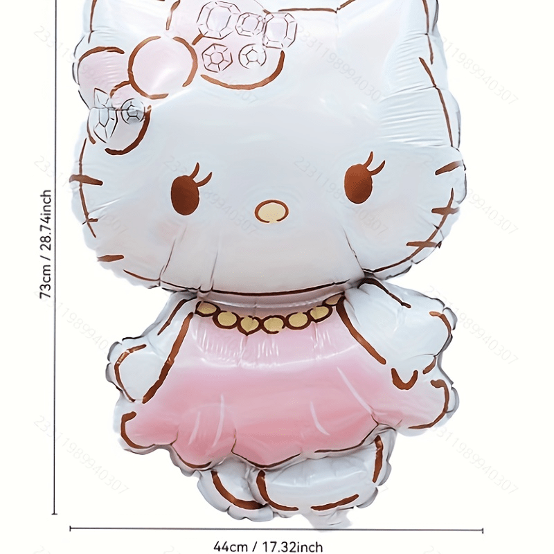 [Hello Kitty Party] Sanrio Hello Kitty 115pcs Birthday Party Decoration Kit | Delightful Cartoon Balloon Garland & Scene Setup