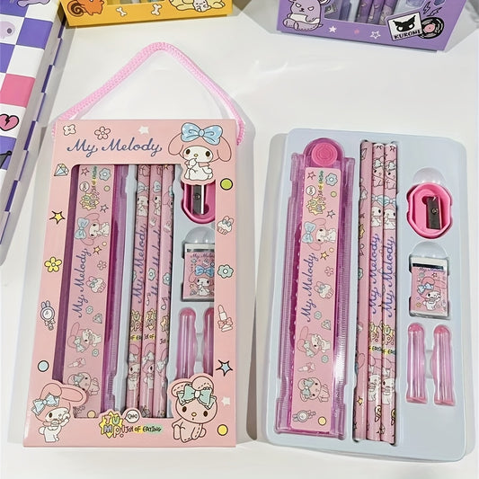 Hellokitty Melody Kuromi Cinnamoroll School Supplies Pencil Eraser Ruler | Christmas Gifts