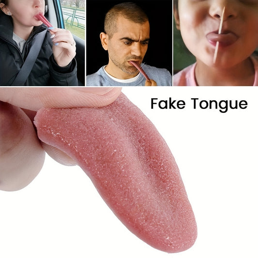 1pc Realistic Fake Tongue, Silicone, for Pranks and Party Favors, Adult Novelty, No Electricity Needed, Featherless - Ideal for Halloween, Easter, Birthdays & More
