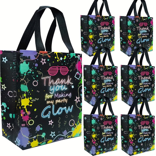 [Neon Glow Party Bags] 5/10/20/30pcs Neon Glow Party Favor Bags | Glow in Dark Party Supplies No Woven Neon Birthday Party Gift Bags | Best for Retro 80s 90s Birthday Halloween Party Decoration Supplies, Christmas, Thanksgivi