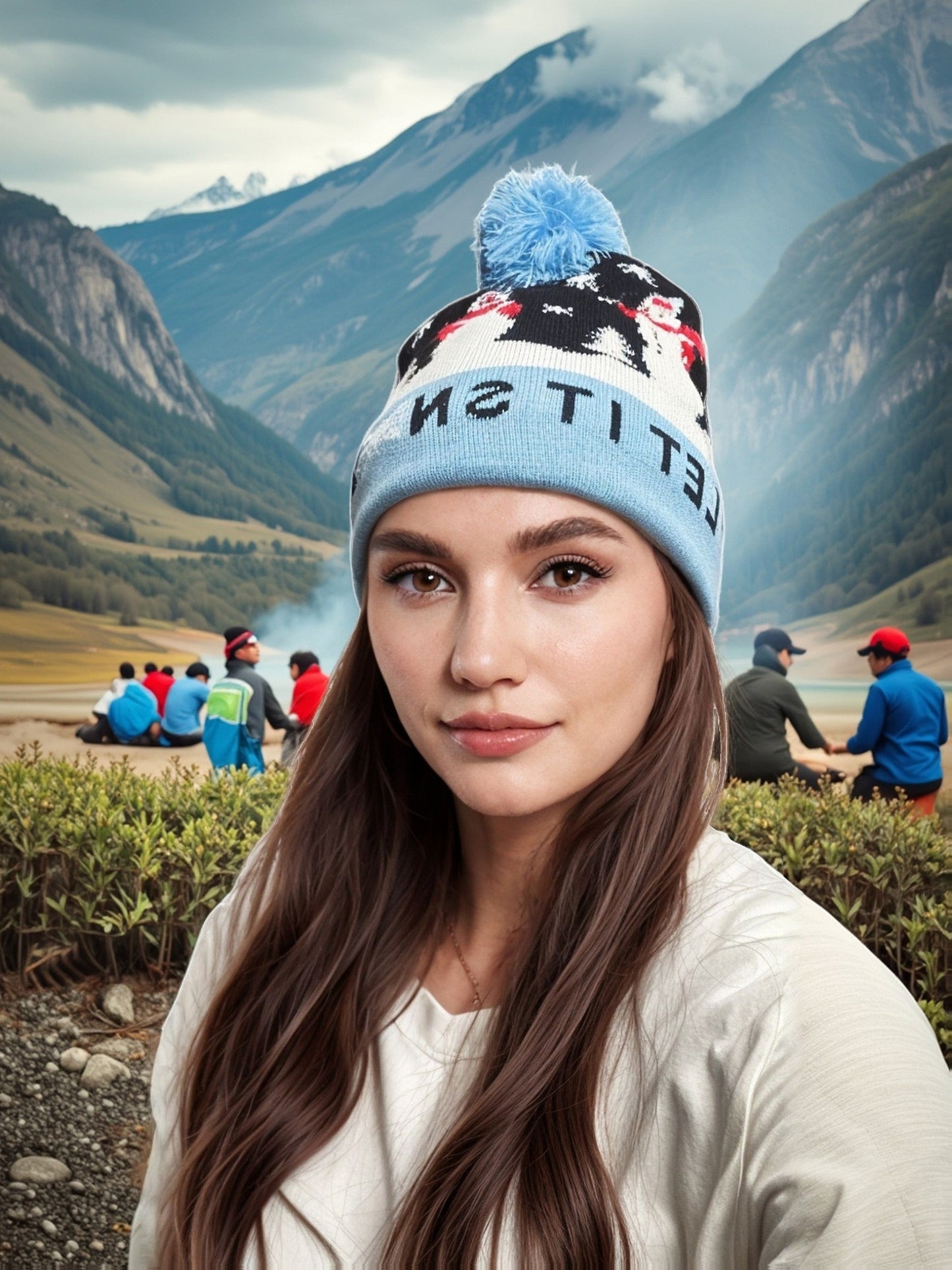 1pc Cartoon Jacquard Double-Layer Knitted Hat