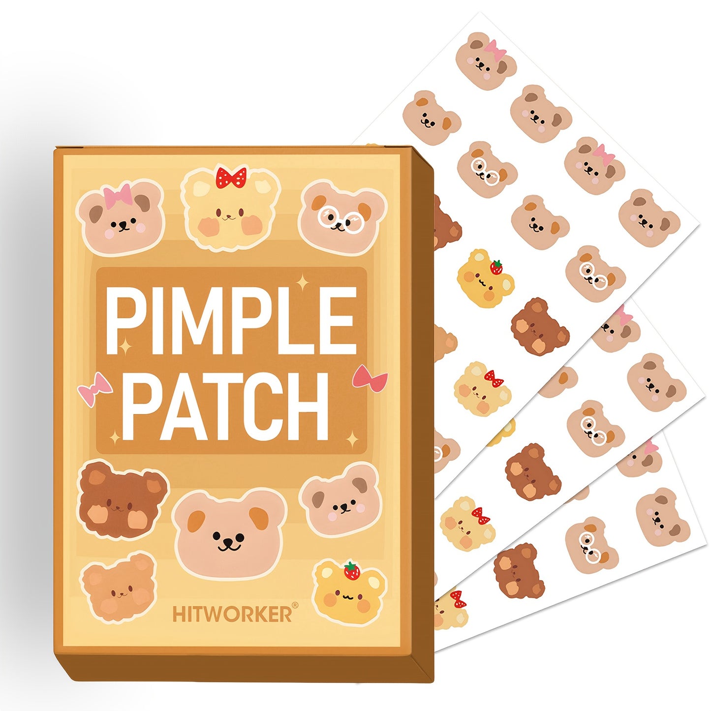 60pcs Acne Patches Designed to Conceal Blemishes And Imperfections, Featuring Adorable Bear Designs, Perfect As Holiday Gifts.