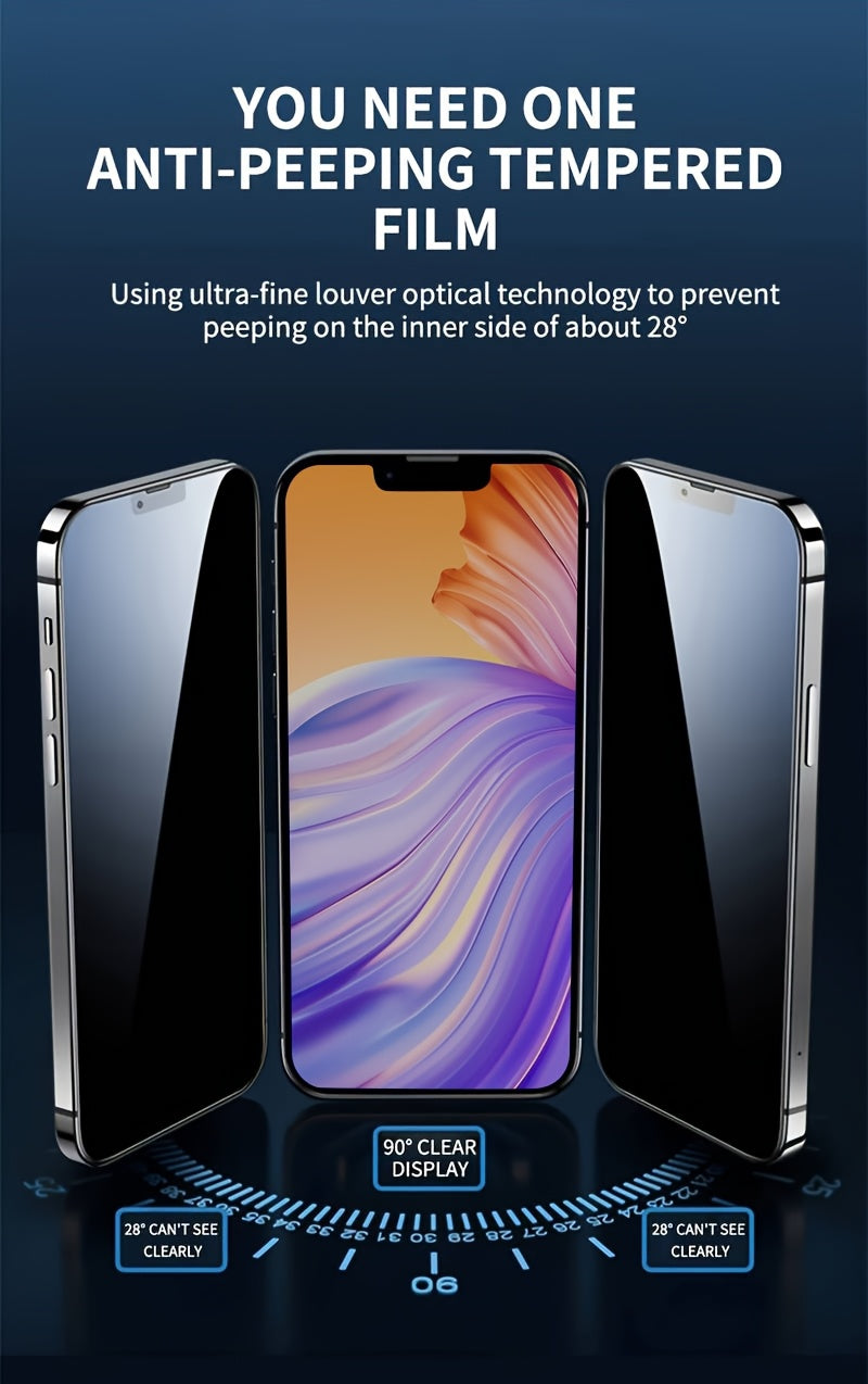 [Privacy Screen] 3pcs Full Cover Privacy Screen Protector | for iPhone 11 12 13 PRO MAX, iPhone 14 Pro 15 Pro Max, iPhone 14 Plus 15 Plus | Tempered Glass Privacy Glass Film