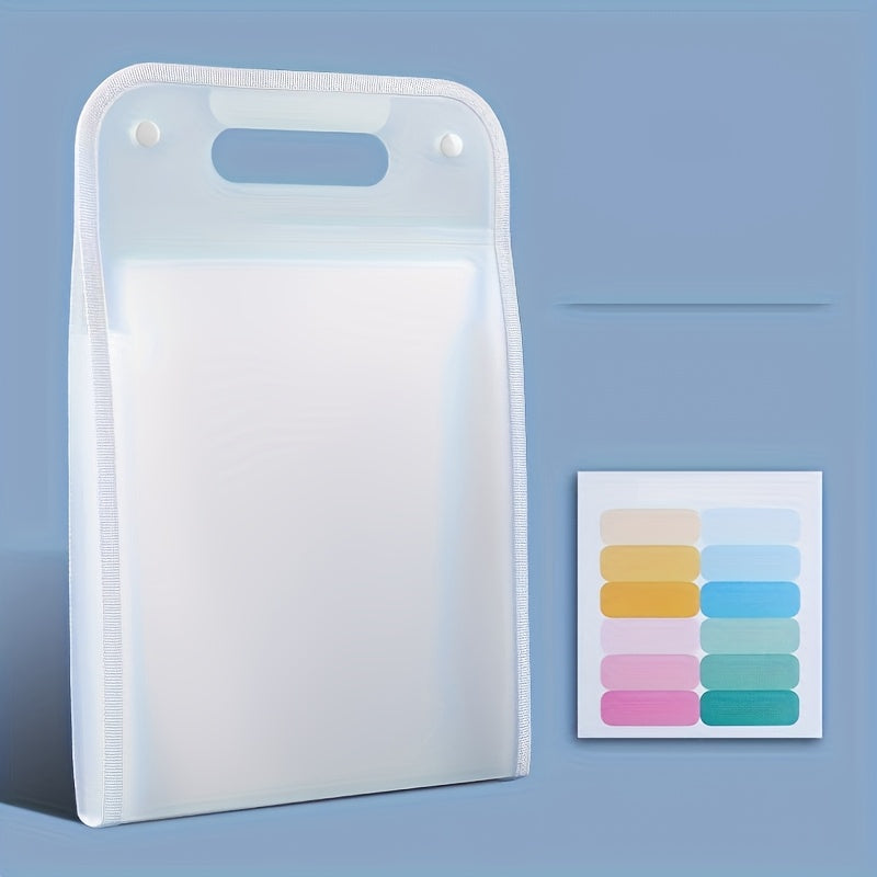 [Waterproof File Bag] 13-Pocket Expandable Waterproof Folder | A4 Folding File Bag with 12 Classification Notes for Office and Student Files