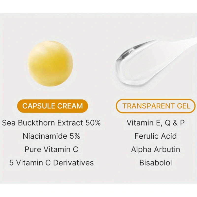 medicube Deep Vitamin C Golden Capsule Facial Moisturizer - Liposome Capsules Transparent Gel, Hydrating-Korean Light Beige Care 1.94oz