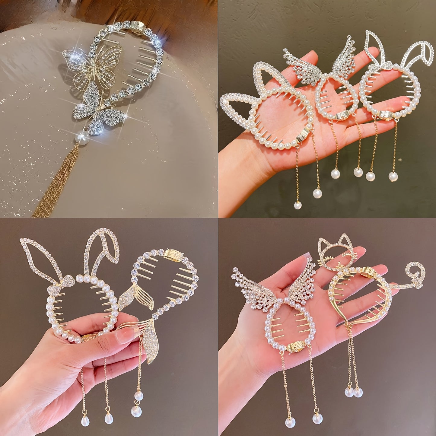 6pcs Creative Animal Design Metal Hair Clip Set, Stylish and Cute Hair Accessories for Everyday Use, Parties, or Gifts – Elegant Hairstyle Clips