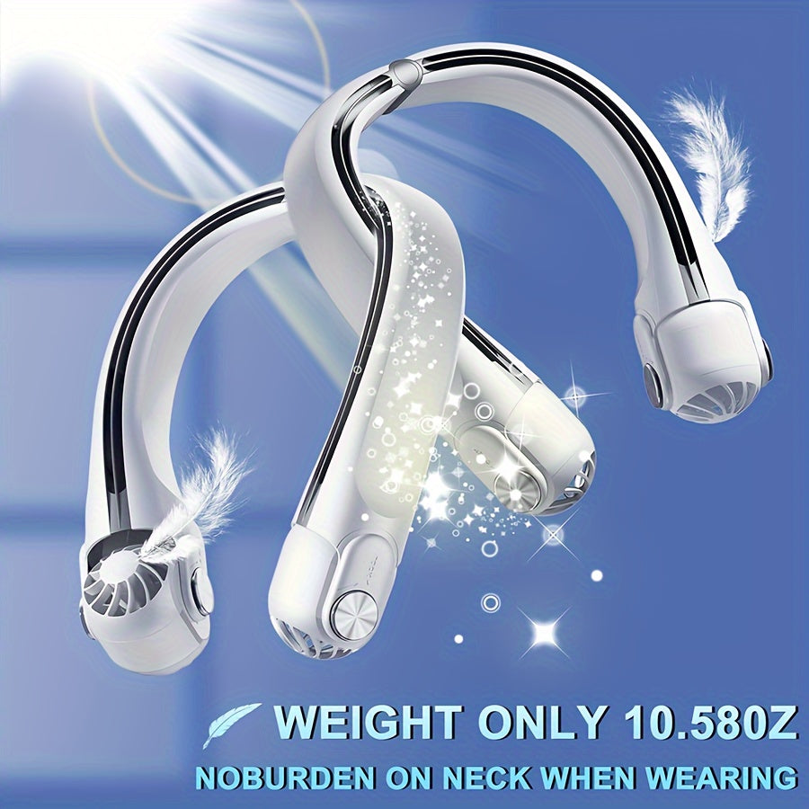 Upgraded Bladeless Neck Fan – Portable, Rechargeable, Wearable Cooling