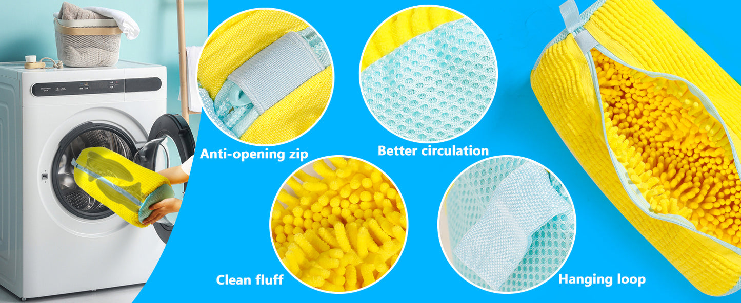 Sturdy Washing Machine Bag for Shoes of Every Kind - Features a Zipper Closure And a Soft,.