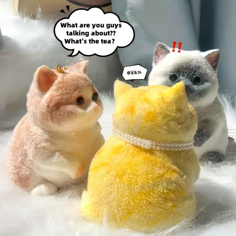 [Ultra-Realistic] Squeeze Cat | Ultra-Realistic, Soft | Slow to Bounce, Anxiety-Relieving | ASMR Sensory Game, Desk Accessory | Office, Valentine's Day, Christmas Gifts