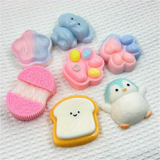 Animal Collection Assorted Squeeze Toys - Soft TPR Non-Toxic Cute Animal Shapes (Elephant, Penguin, Cat, Bread) with Colorful Mix & Pastel Colors - Desk Decor, Creative Gift for Christmas, Valentine’s, Birthdays (Ages 3+)